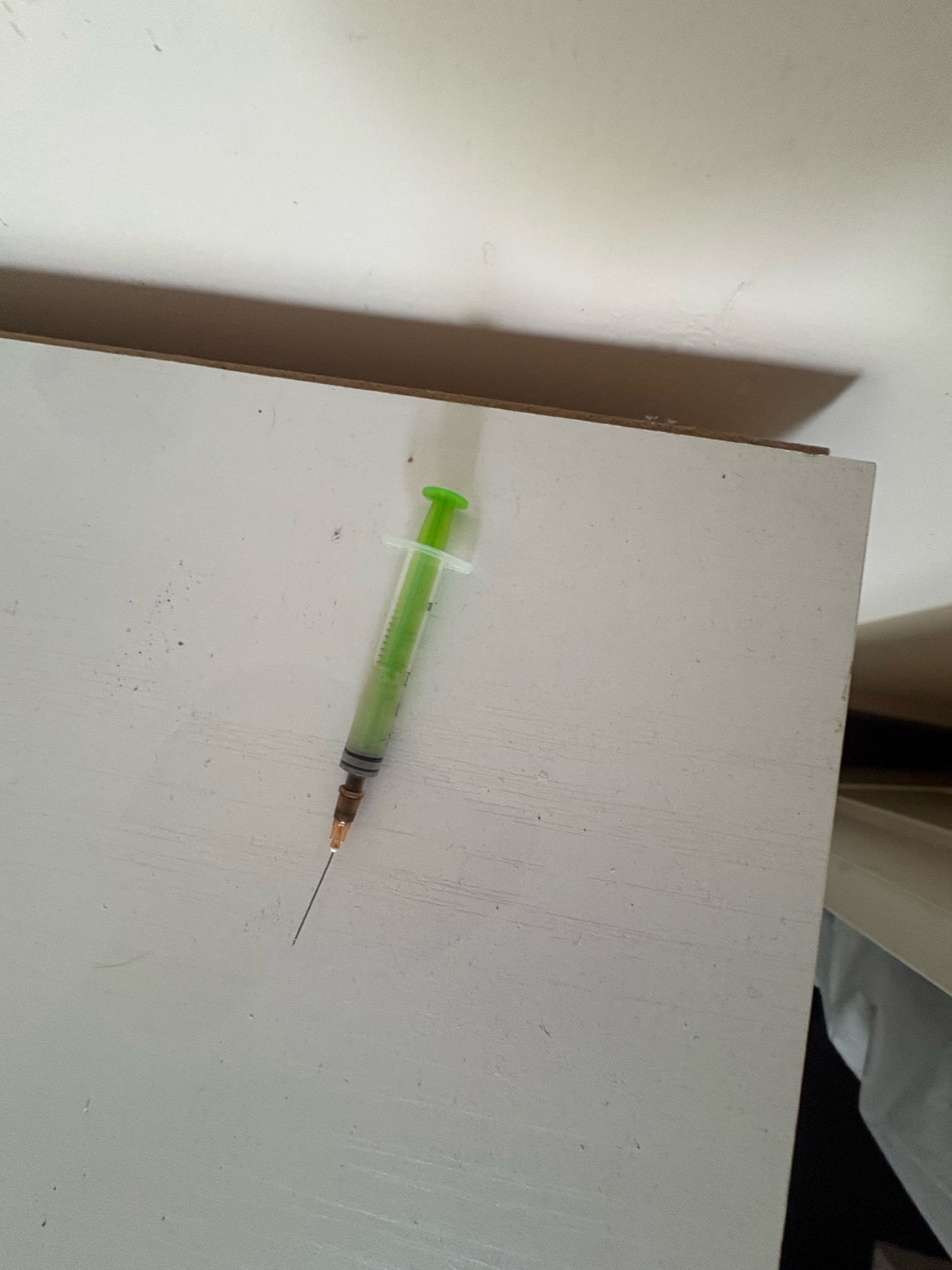 Uncapped syringe found during needle sweep
