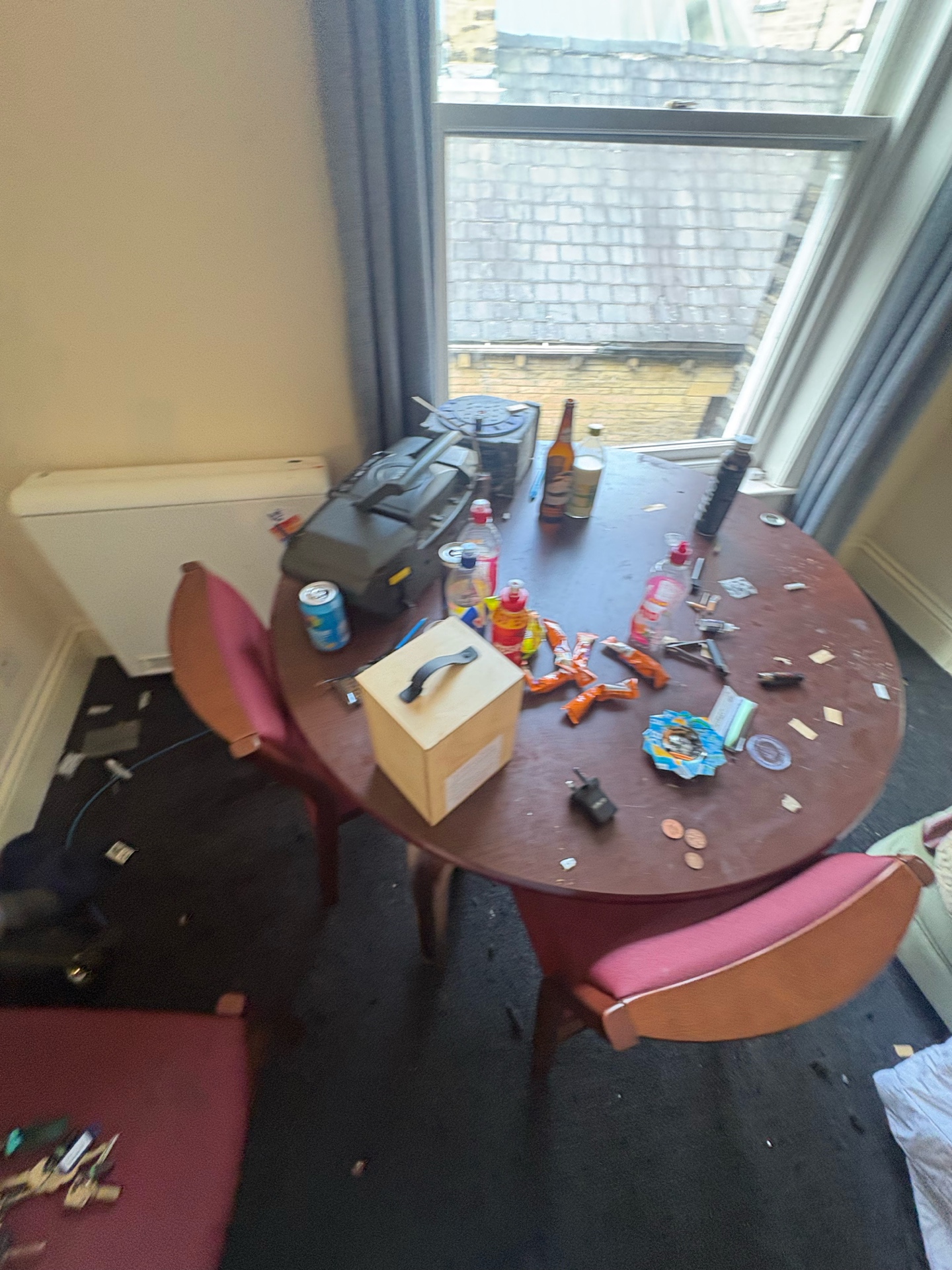 Drug paraphernalia and waste before clearance
